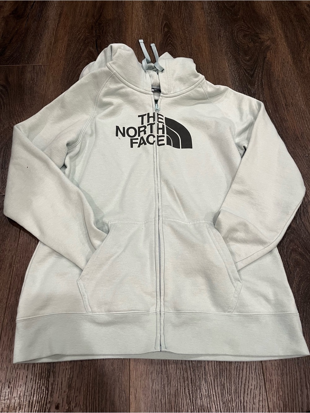 The North Face Light Mint Full-Zip Hoodie with Black Logo 60